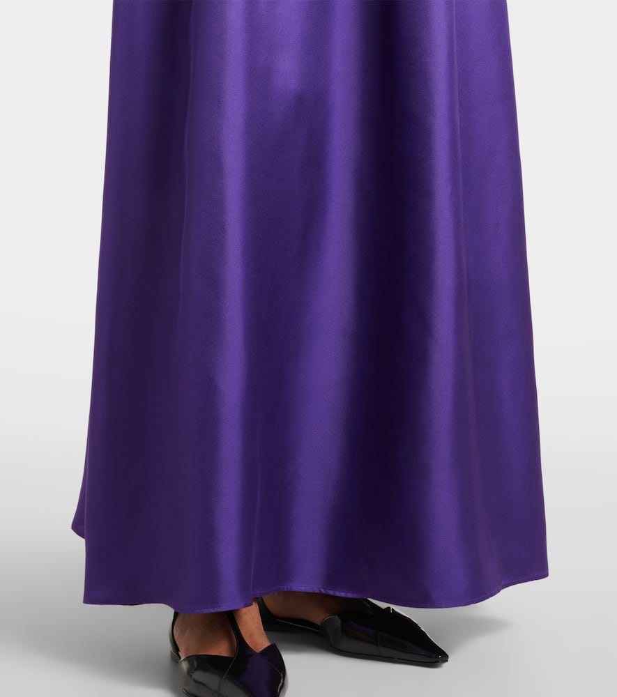Edda pleated silk maxi dress