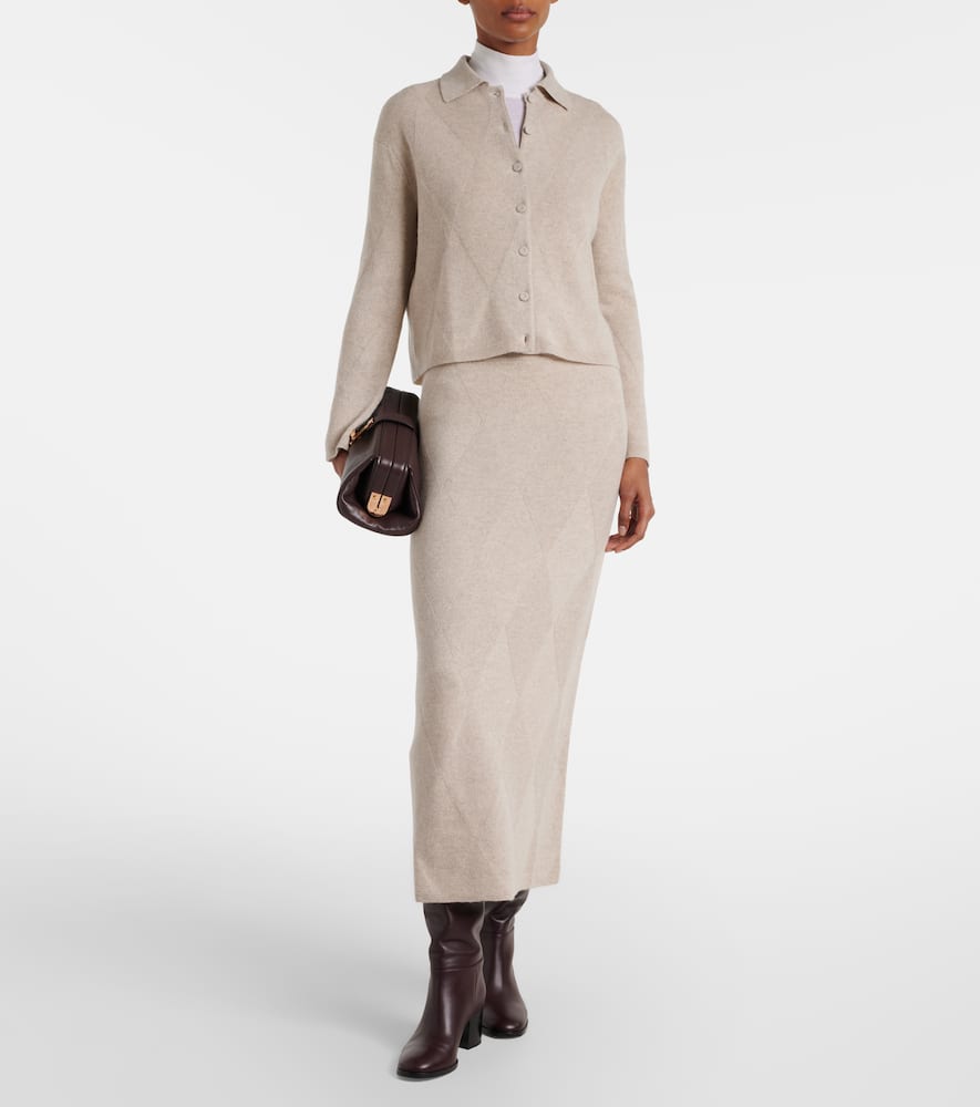 Salubre argyle cashmere midi skirt