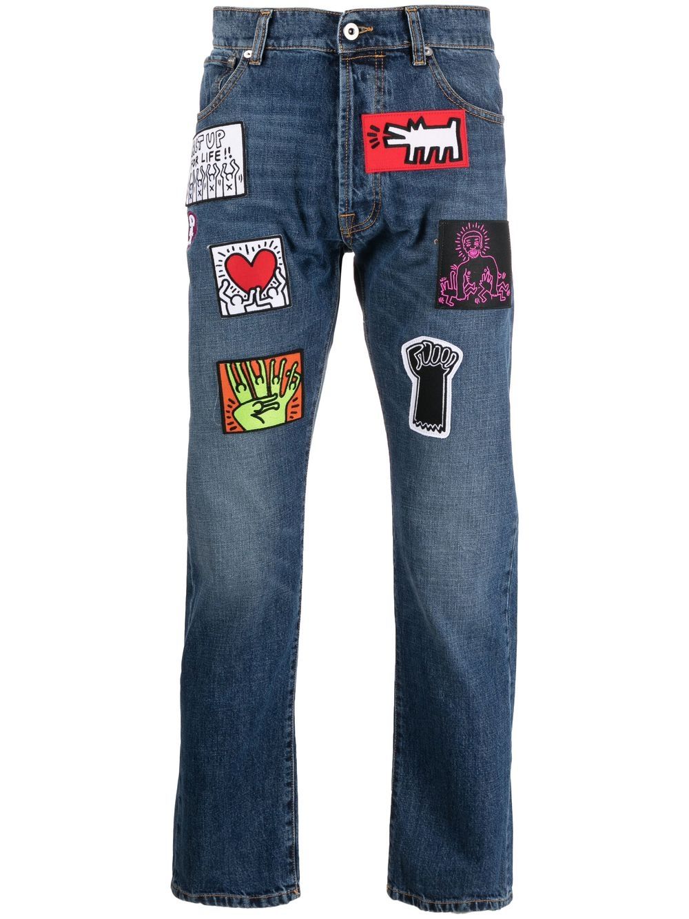 X Keith Haring straight-leg jeans - Blue