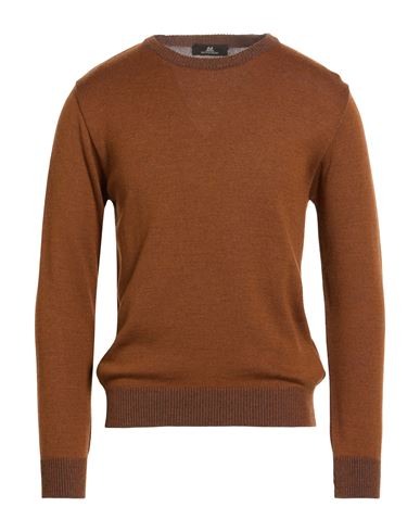 Montechiaro Man Sweater Brown Size 40 Acrylic, Virgin Wool, Cotton
