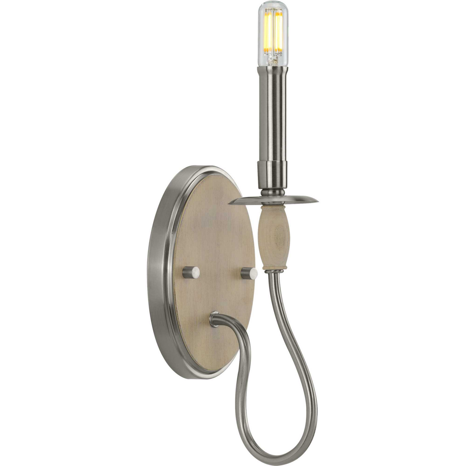 Brushed Nickel One Light Wall Bracket from the Durrell Collection