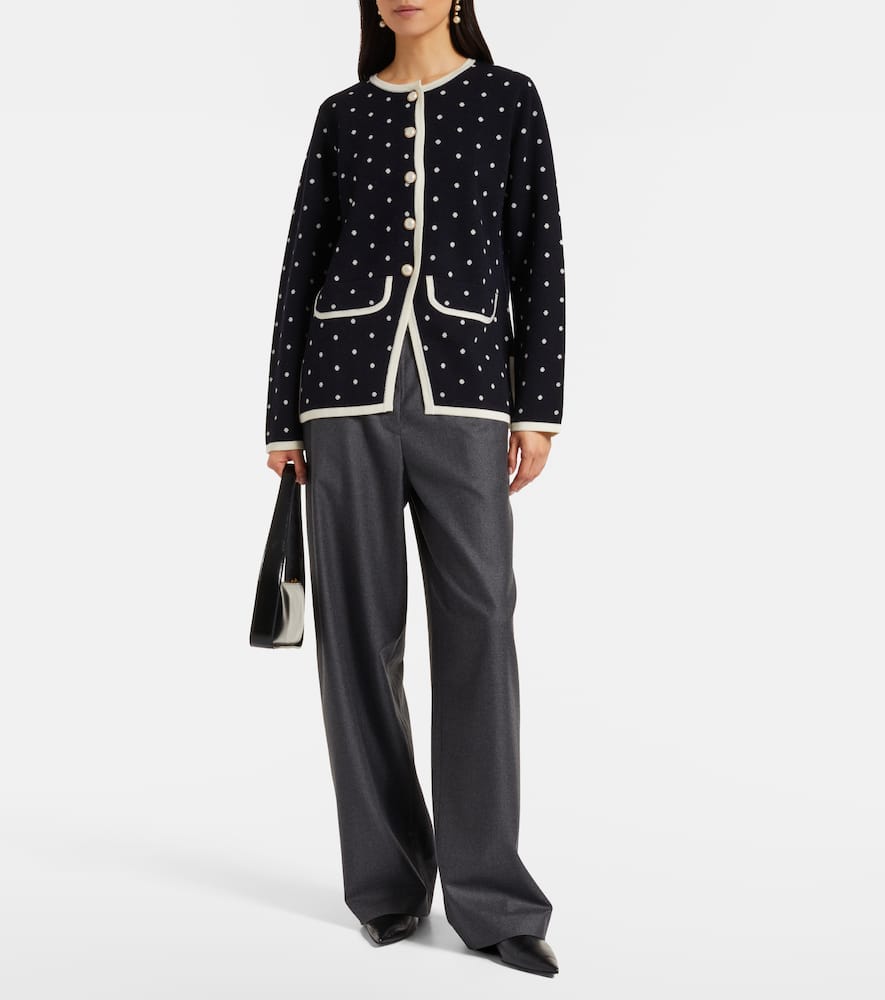 Mirja polka-dot wool-blend cardigan