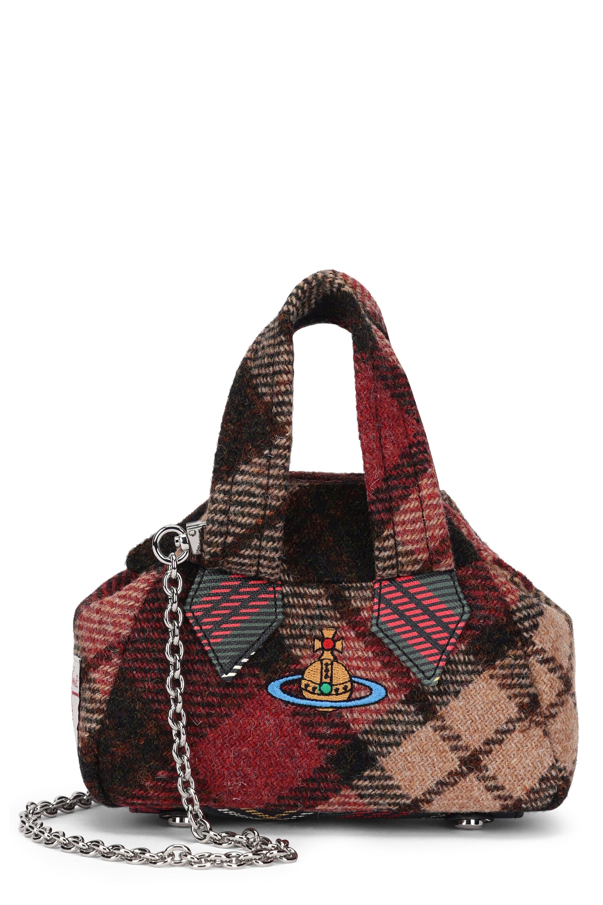 Classic Tweed Wool Handbag - 12 cm Height