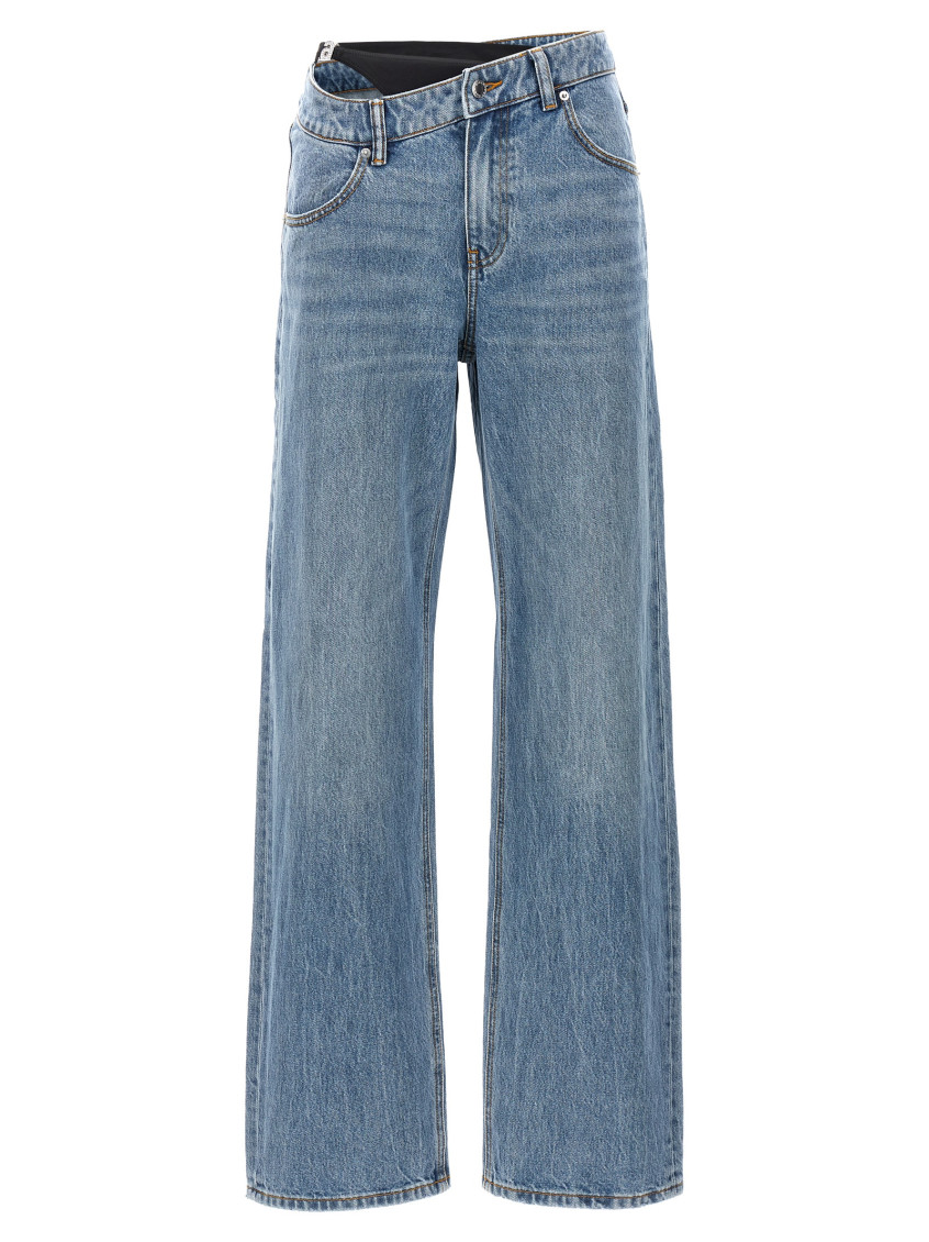 Bikini-layered straight jeans - Blue