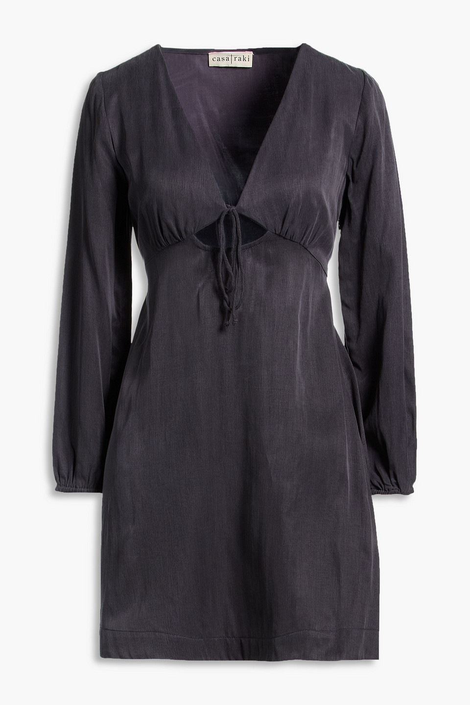 Regina washed cupro mini dress - Gray - XS