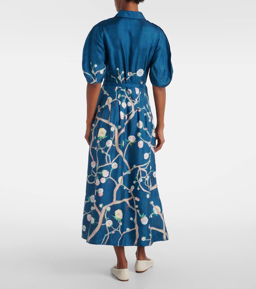 Maude floral silk shirt dress