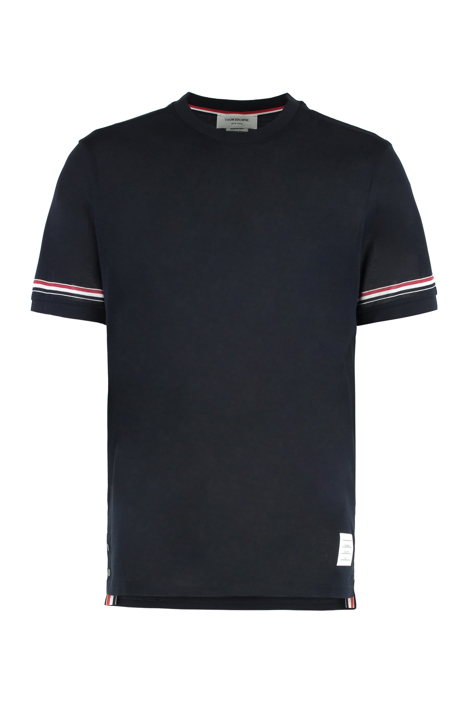 Lightweight Striped Cuff Cotton T-Shirt