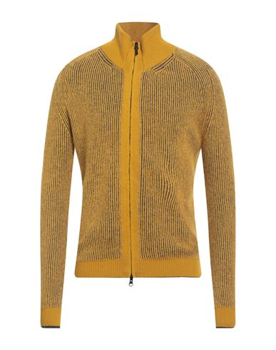 Man Cardigan Mustard Size 40 Merino Wool, Alpaca wool, Recycled polyacrylic, Polyamide