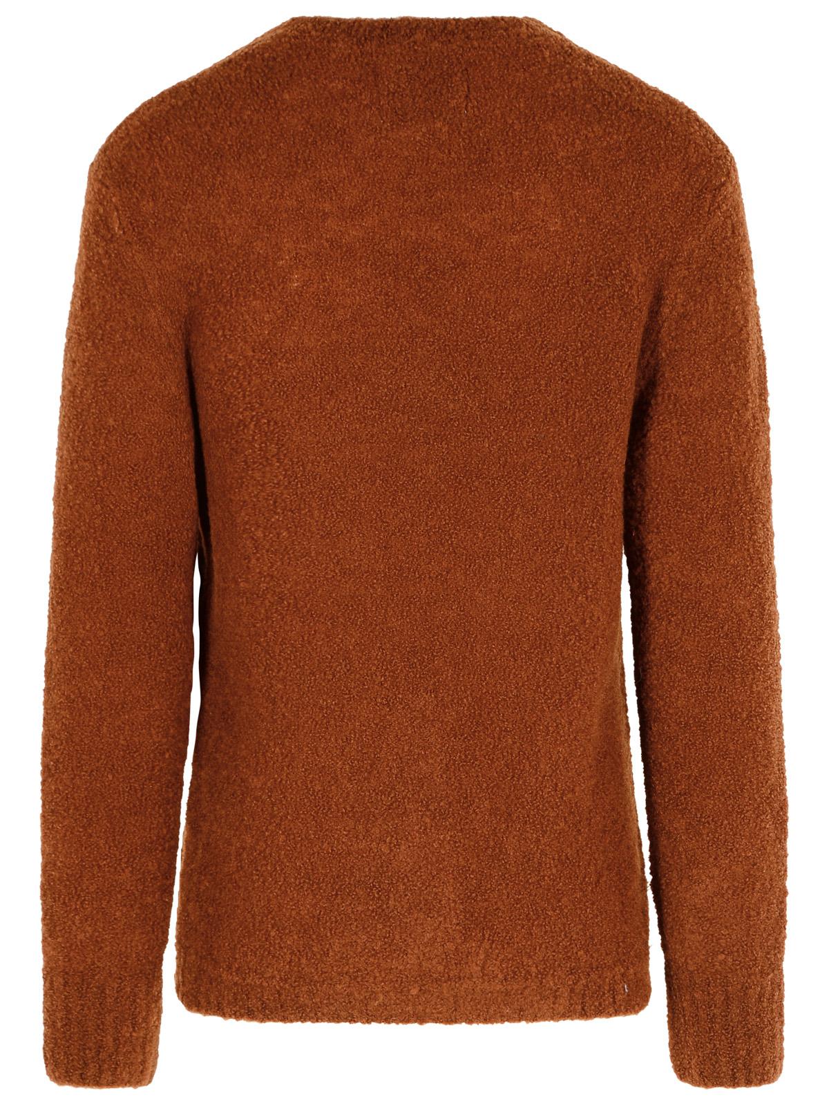 Maglione in misto lana vergine marrone calibro sette