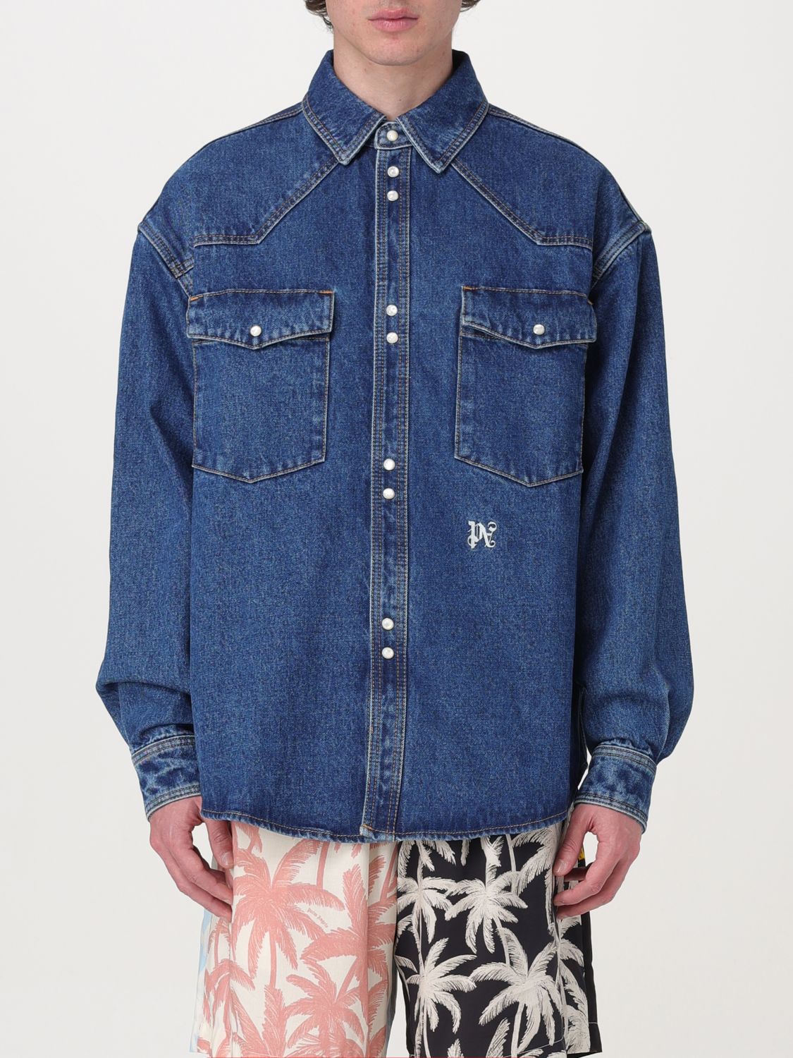 Shirt Men color Denim