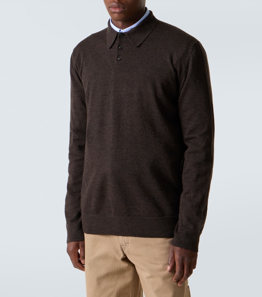 Wool polo sweater
