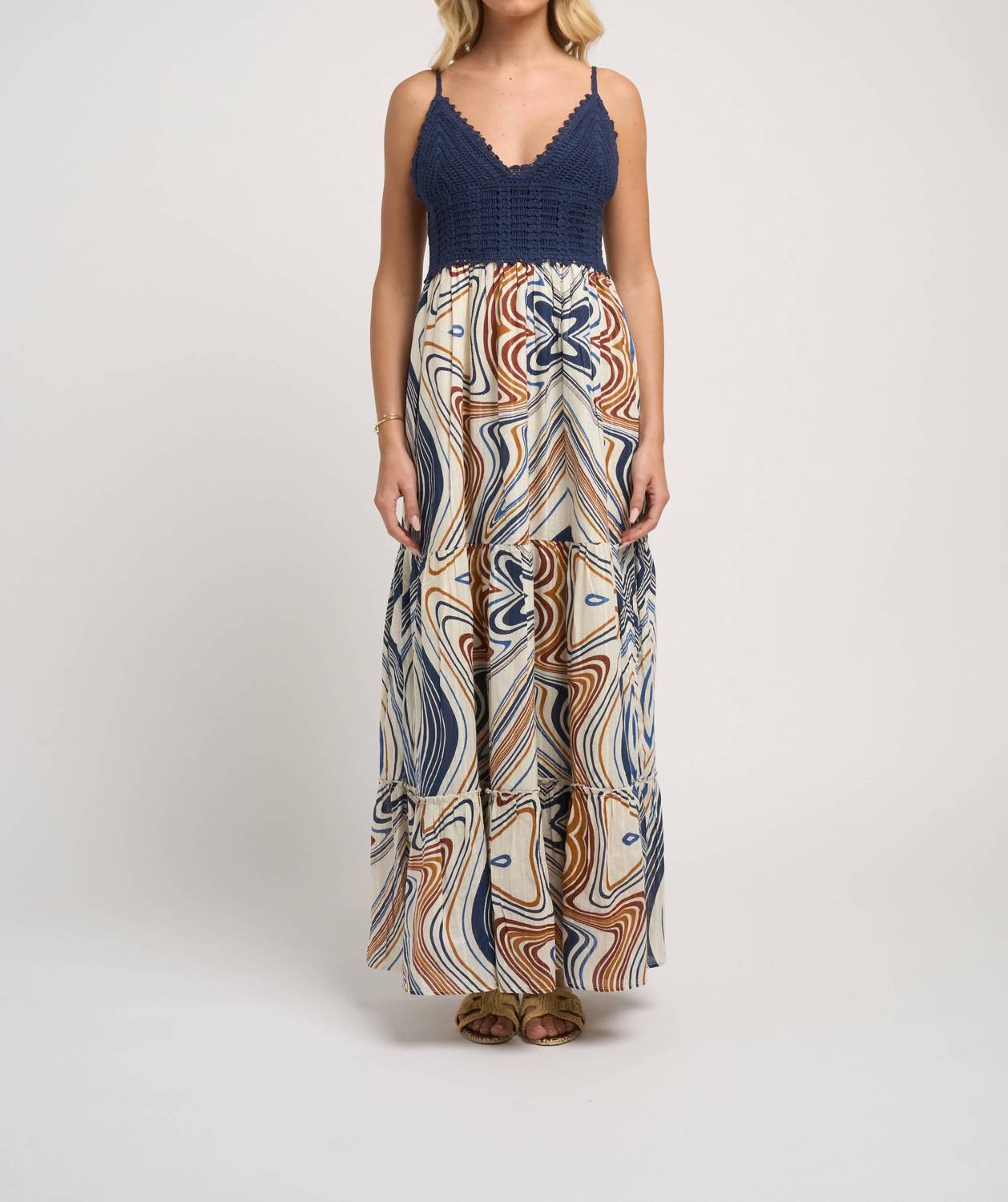 Seneiya Crochet Dress In Blue