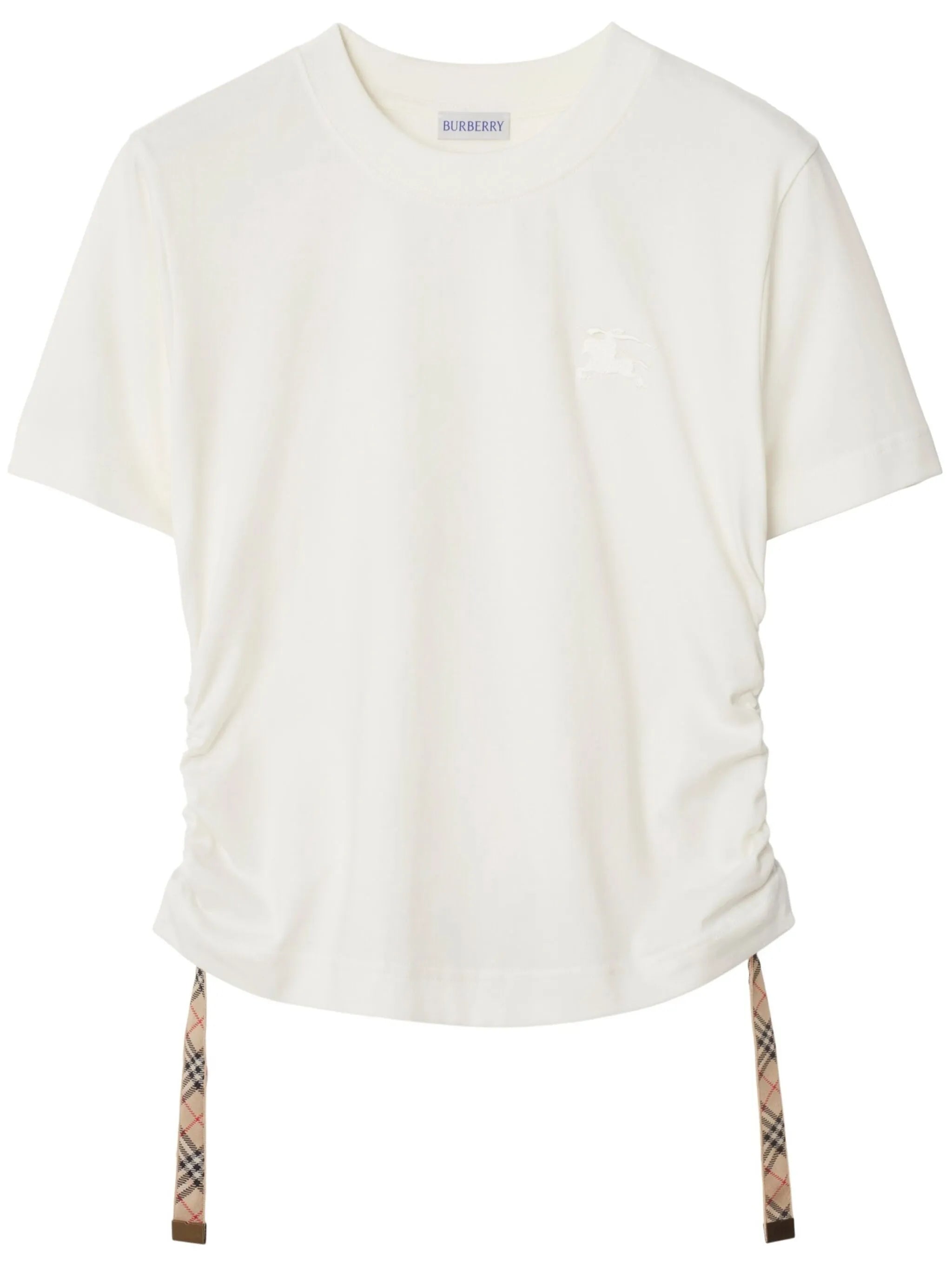 Ribbed Neckline Embroidered Equestrian Knight T-Shirt