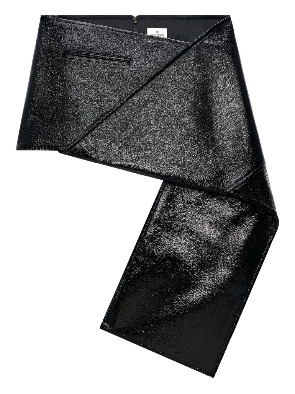 Vinyl Asymmetric Skirt — Black