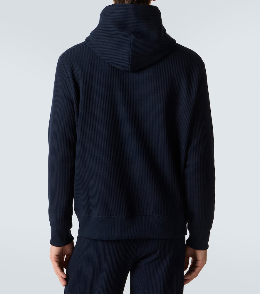 Waffle-knit hoodie