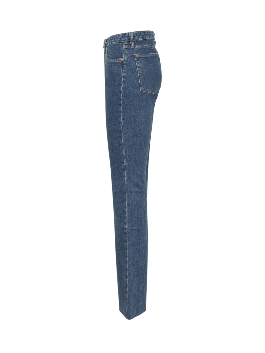 Blue Flared High Rise Jeans