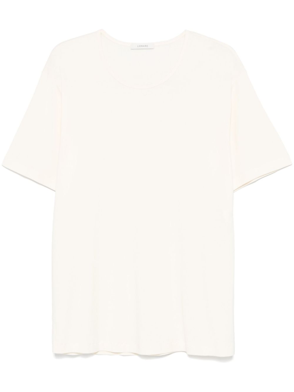 Ribbed U-neck T-shirt - Neutrals