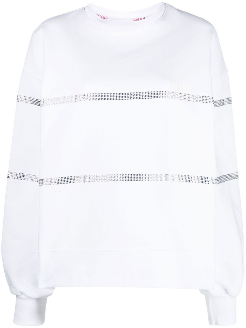 Crystal-embellished cotton sweatshirt - White