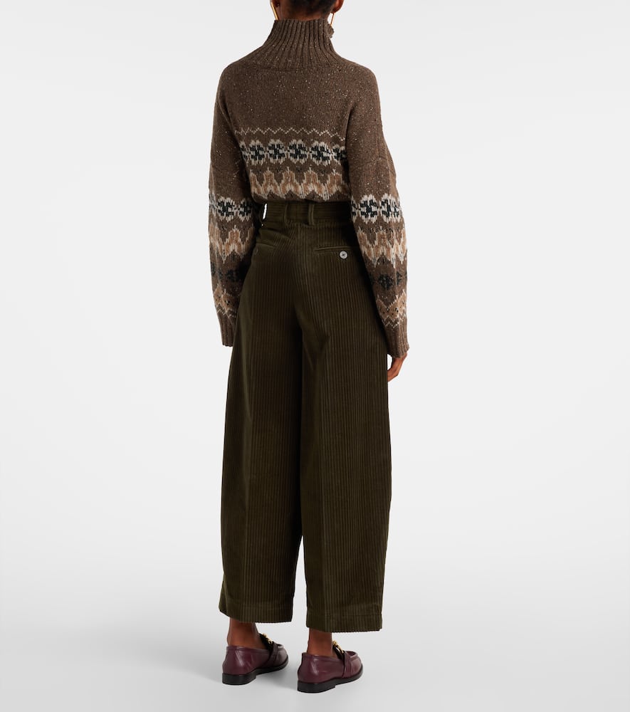 Dash cotton corduroy barrel-leg pants