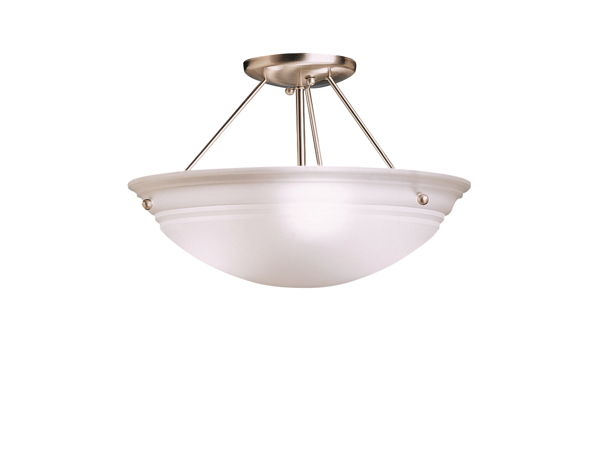 Cove Molding Top Glass 15" Semi-Flush in Brushed Nicke