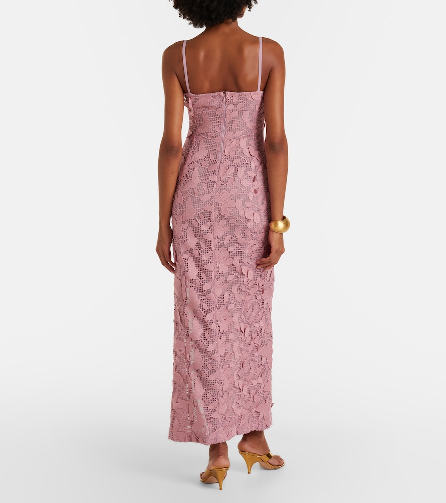 Embroidered lace maxi dress