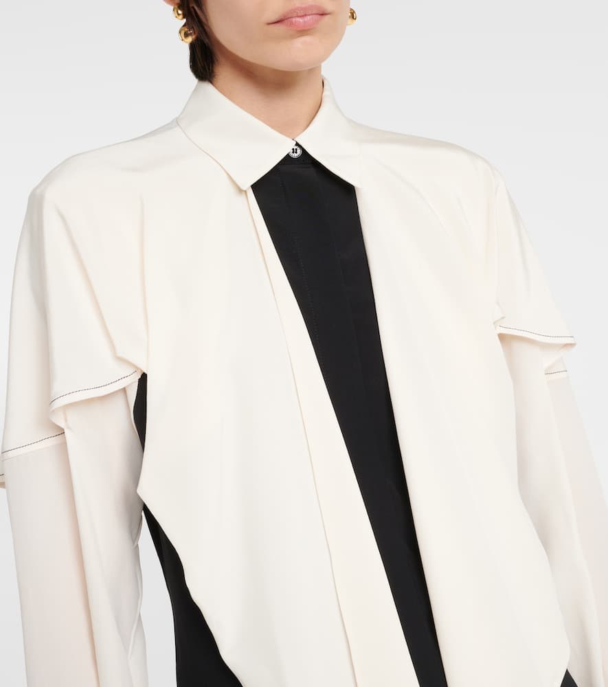 Bow-detail silk crêpe de chine blouse