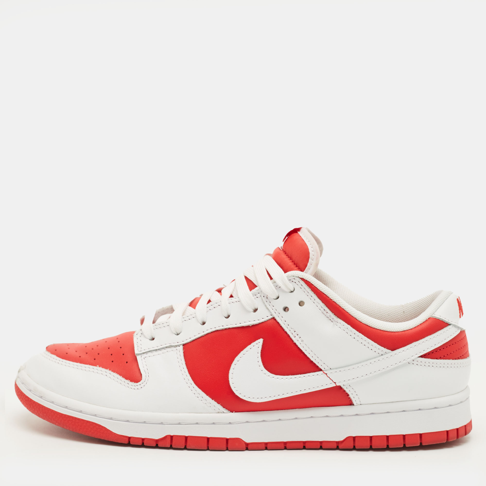 Nike Dunk Championship Red 45 White/Red Leather Low Top Sneaker