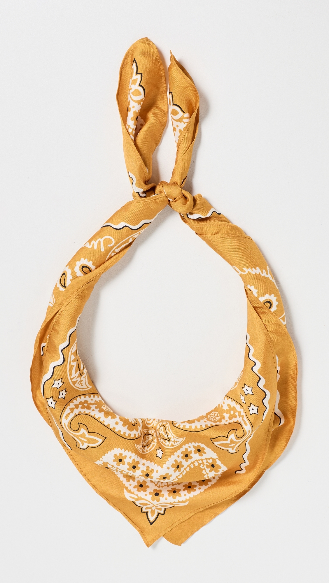 Medium Silk Bandana Horseshoe Golden Saffrom One Size
