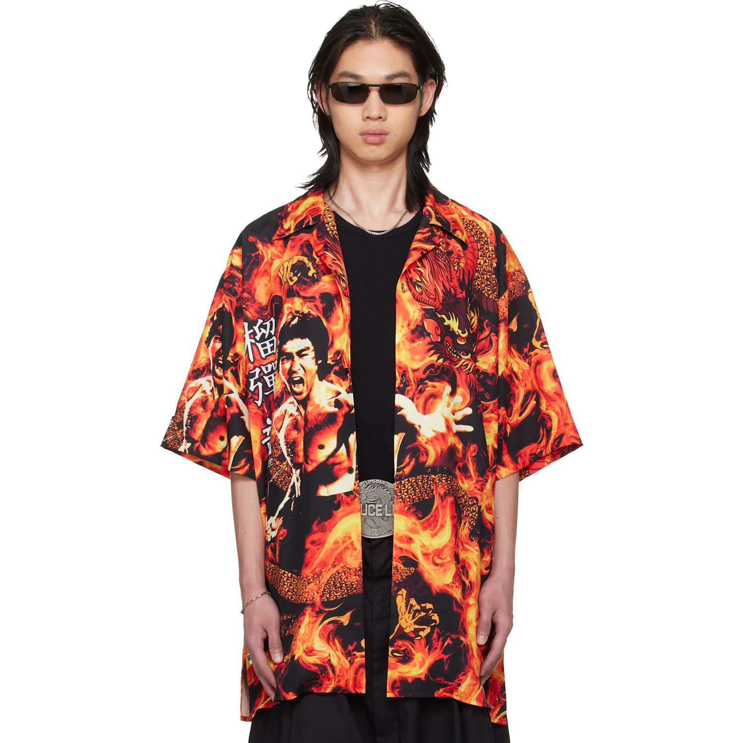 BRUCE LEE x LỰU ĐẠN Black & Orange Sleaze Shirt