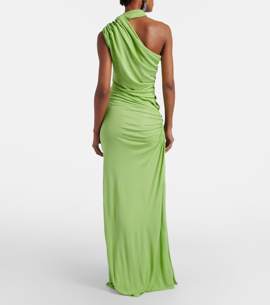 Cutout embellished draped maxi dress