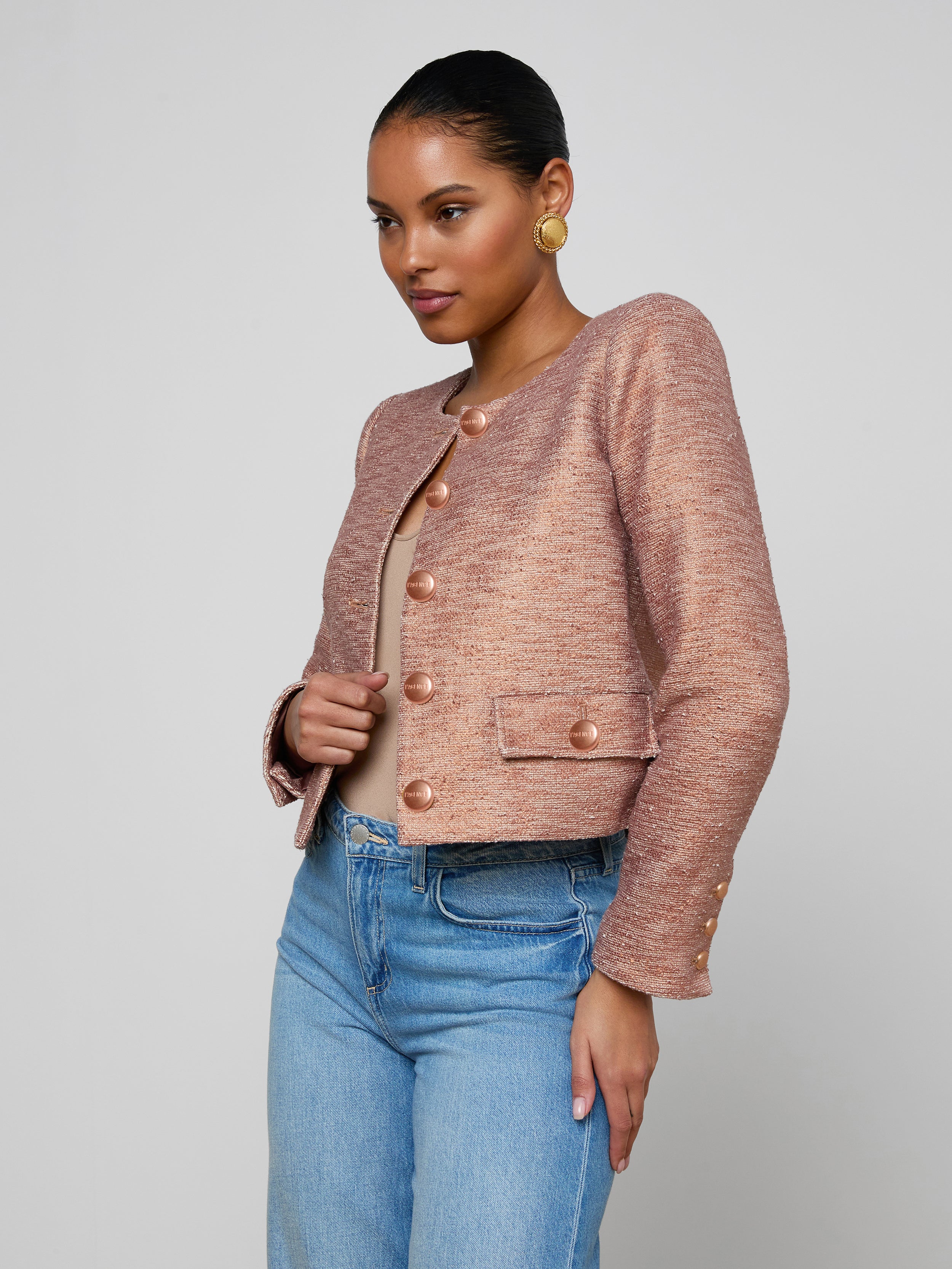 Zell Tweed Jacket In Light Auburn