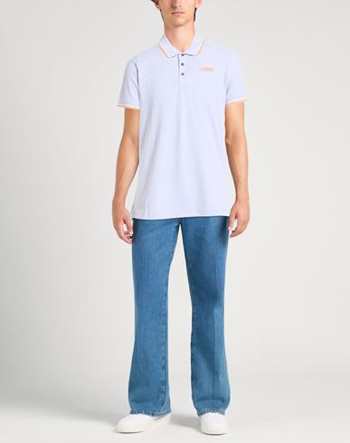 Man Polo shirt Sky blue Size L Cotton