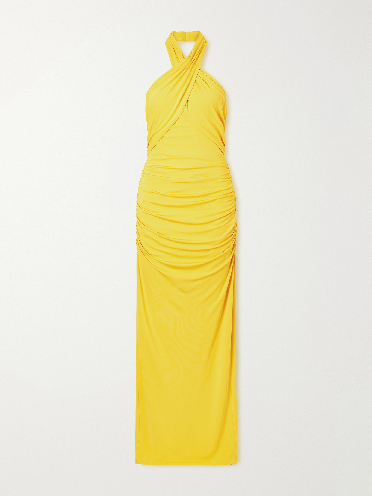 Satin Halterneck Gown - Yellow