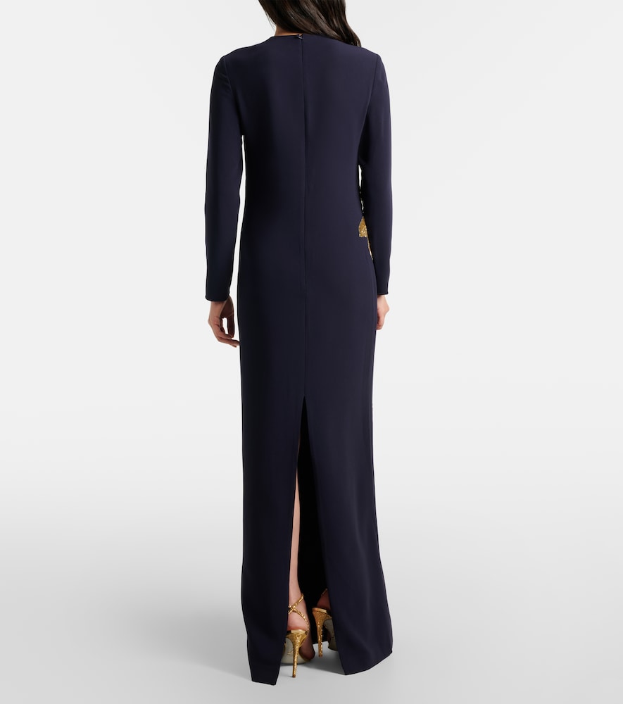 Nevina crystal-embellished crêpe gown