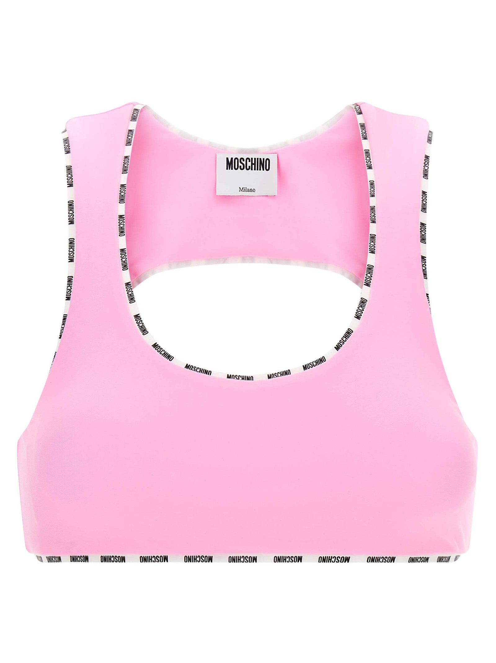 Logo-Trimmed Stretch Sport Tank Top — Pink