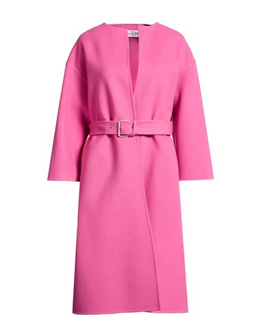 Woman Coat Magenta Size 4 Virgin Wool, Cashmere