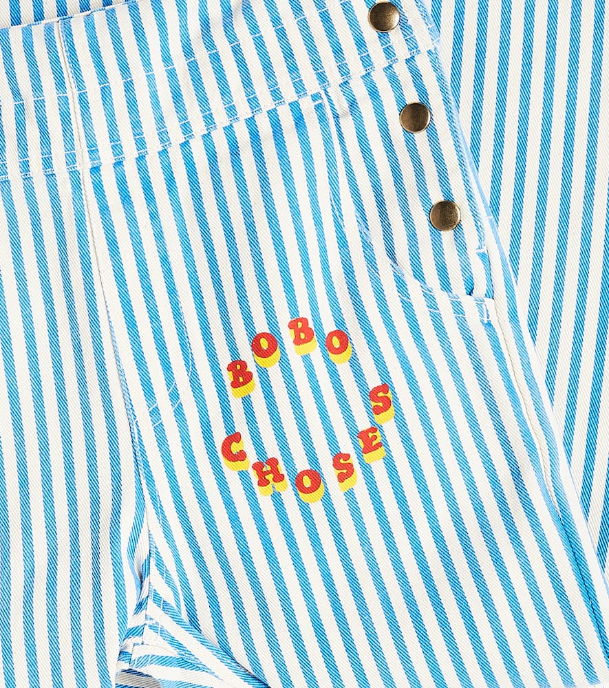 Bobo Choses Striped cotton overalls