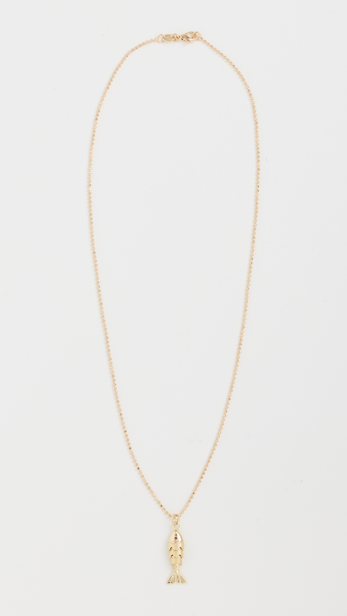 Gold Fish Ball Chain Necklace Yellow Gold One Size