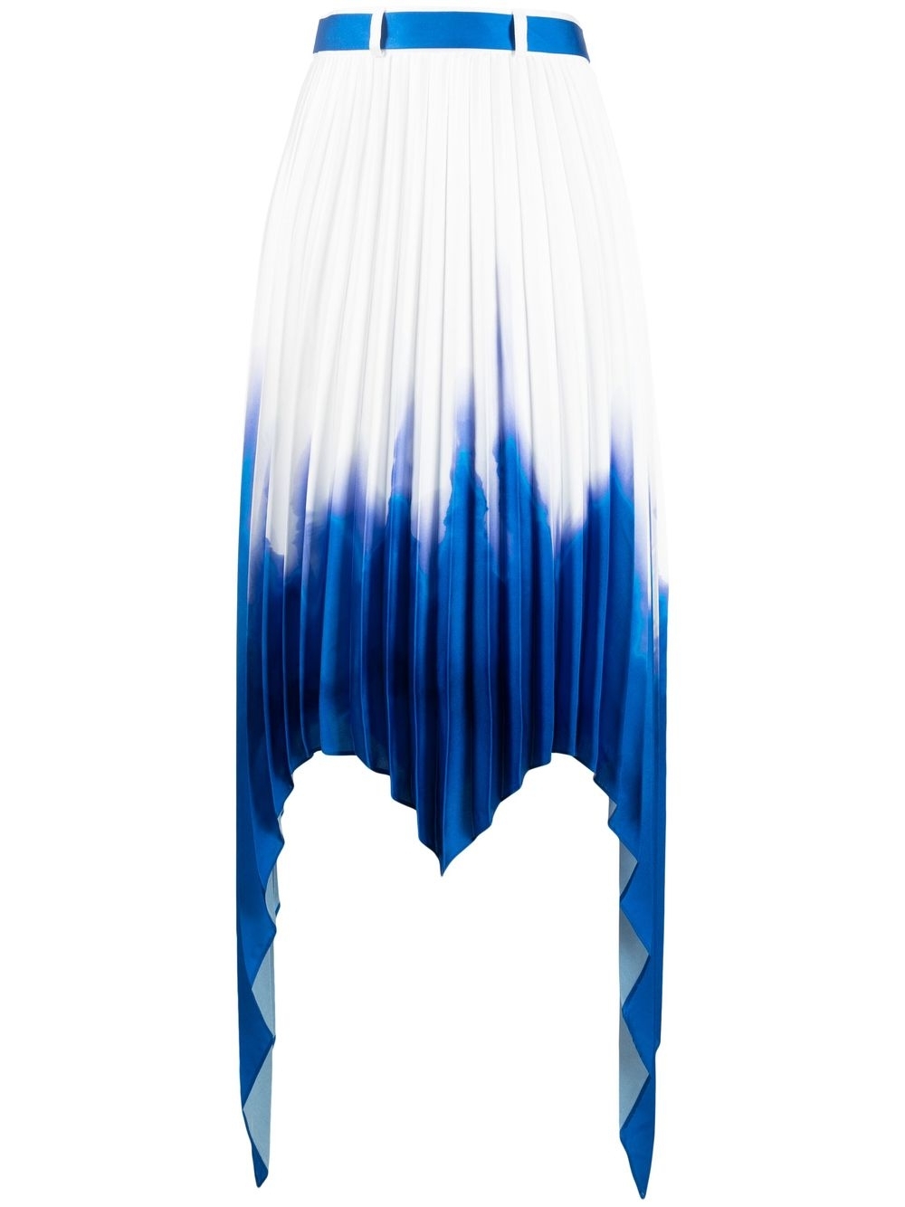 Asymmetric pleated skirt - White