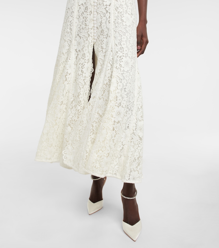 Sharie belted lace bustier gown
