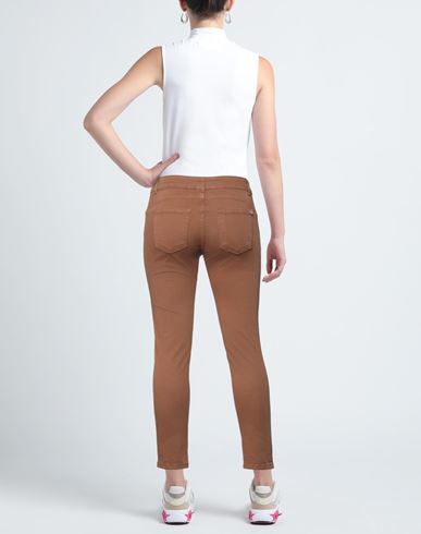 Woman Pants Brown Size 10 Cotton, Elastane