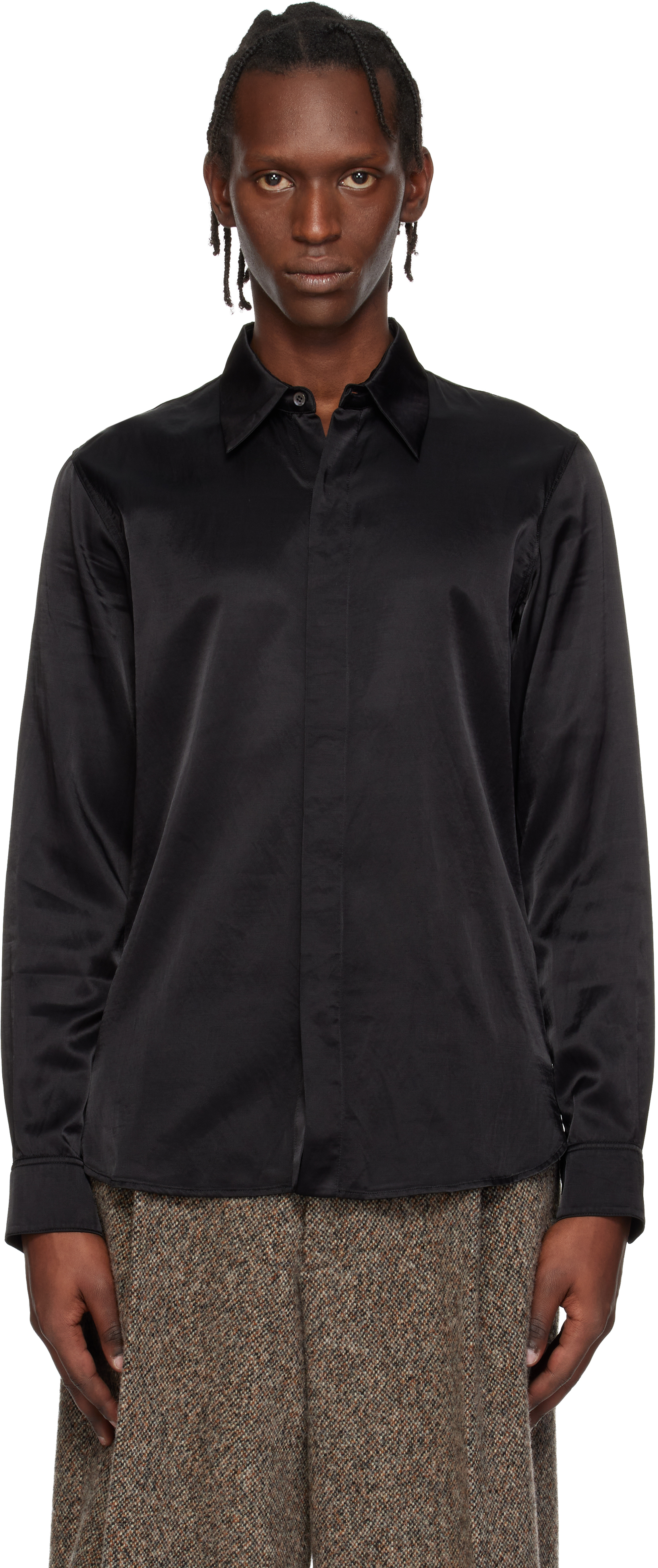 Black Satin Shirt