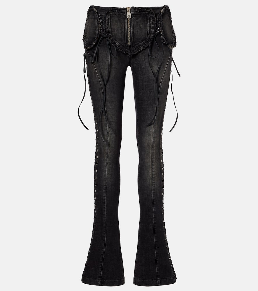 Low-rise slim-fit flared jeans