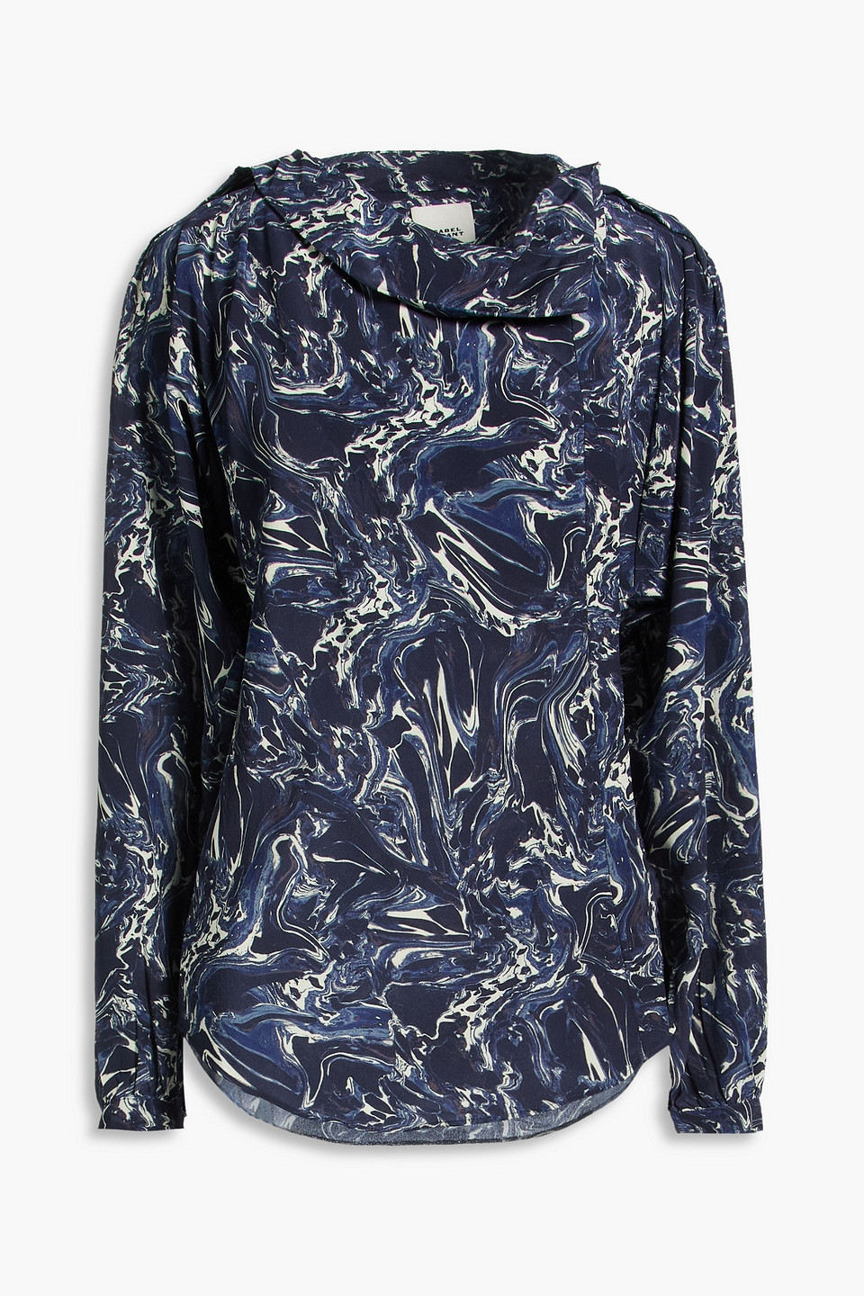 Tiphane printed silk crepe de chine top - Blue - FR 34