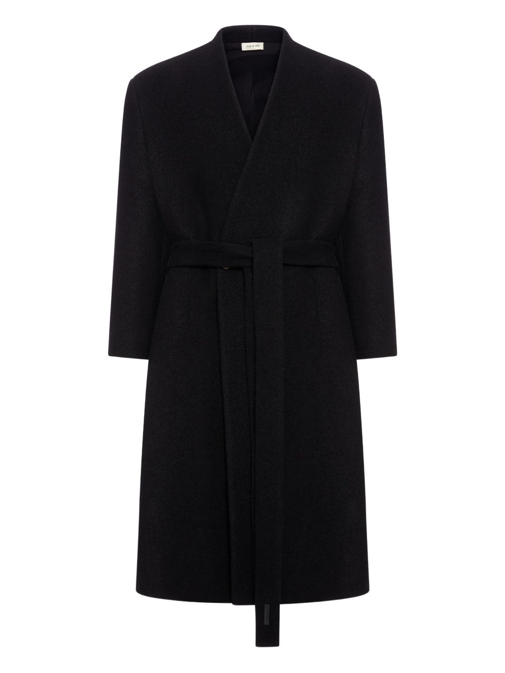 Belted wrap coat - Black