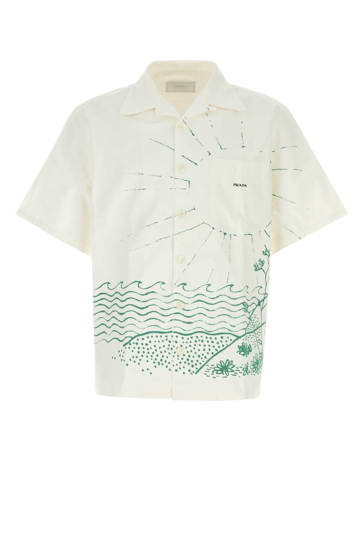 Illustrated Poplin Shirt — White