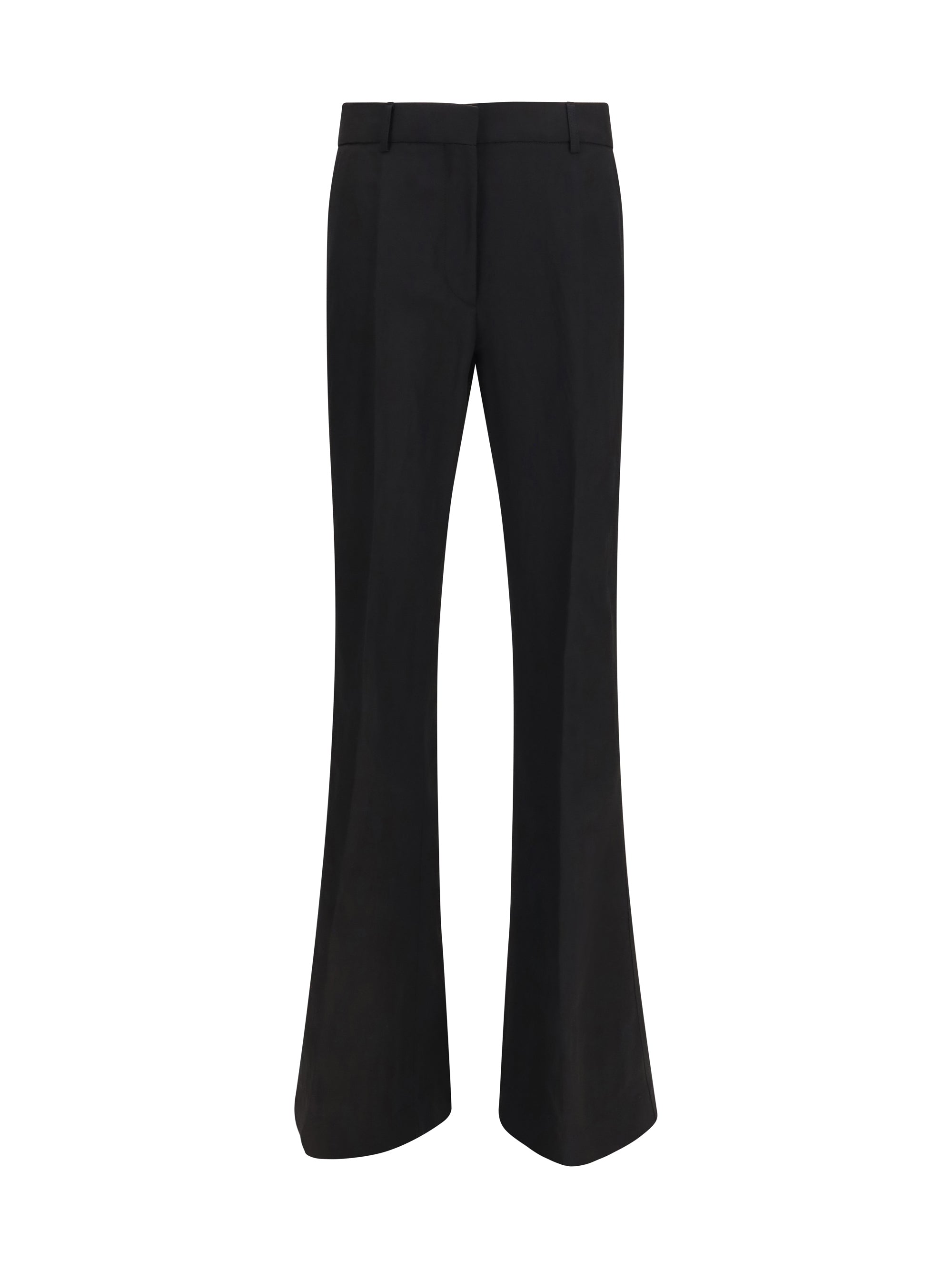 Panelled Viscose Trousers — Black