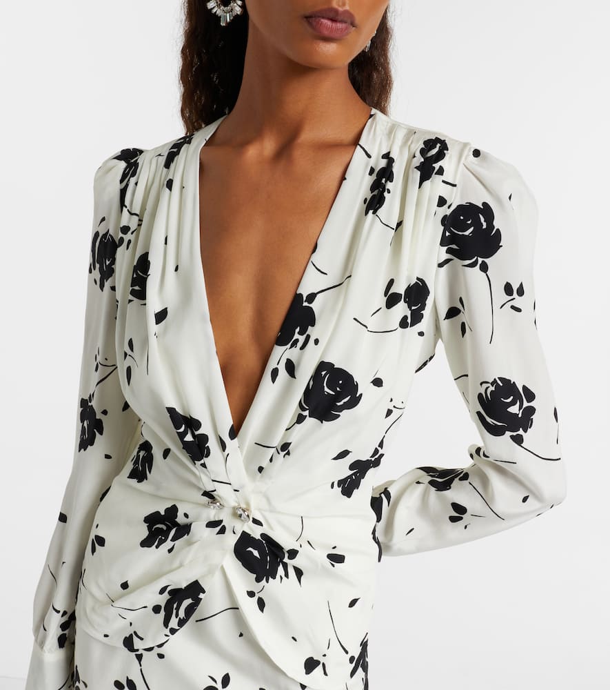 Floral silk midi dress