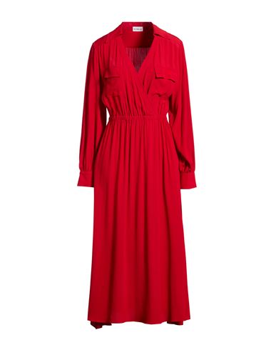 Woman Midi dress Red Size 14 Acetate, Silk