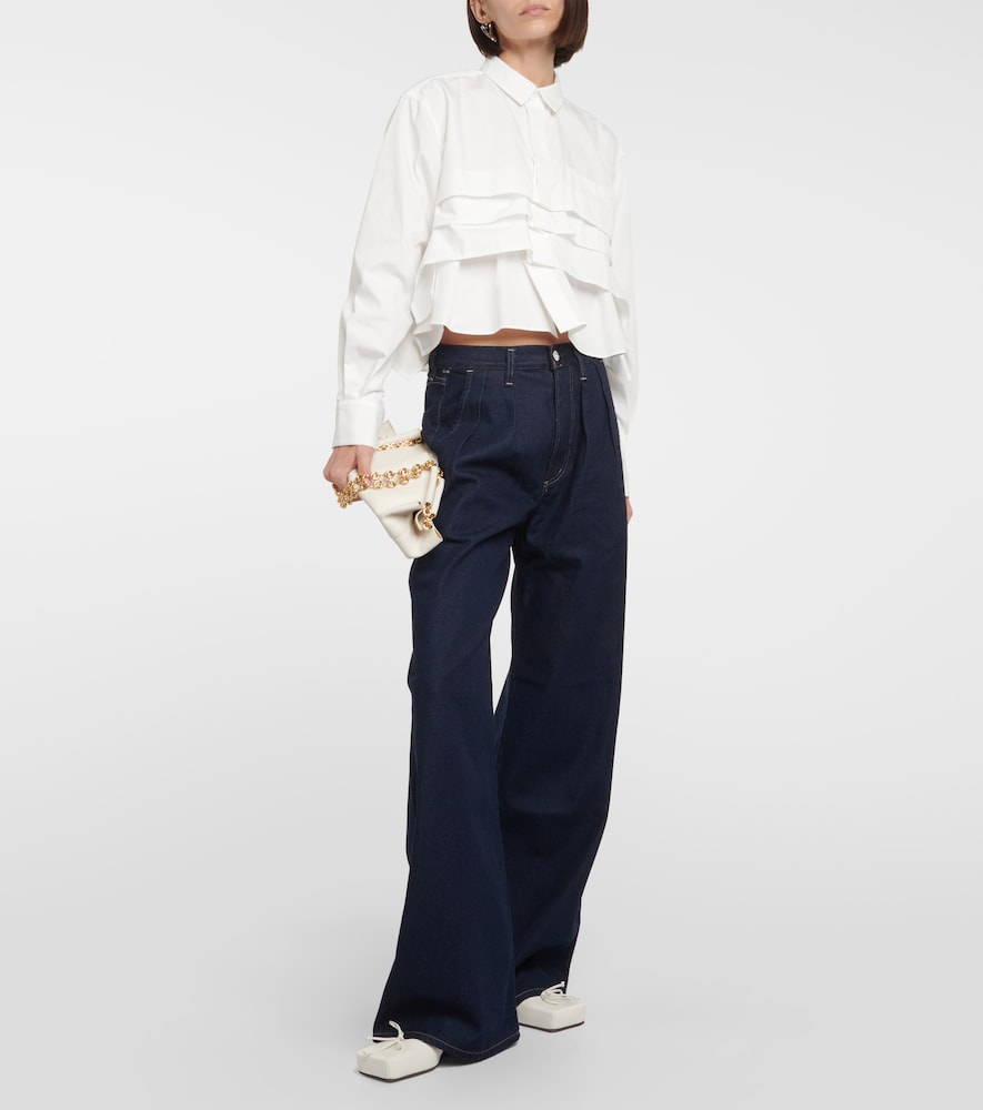 Maritzy pleated wide-leg jeans